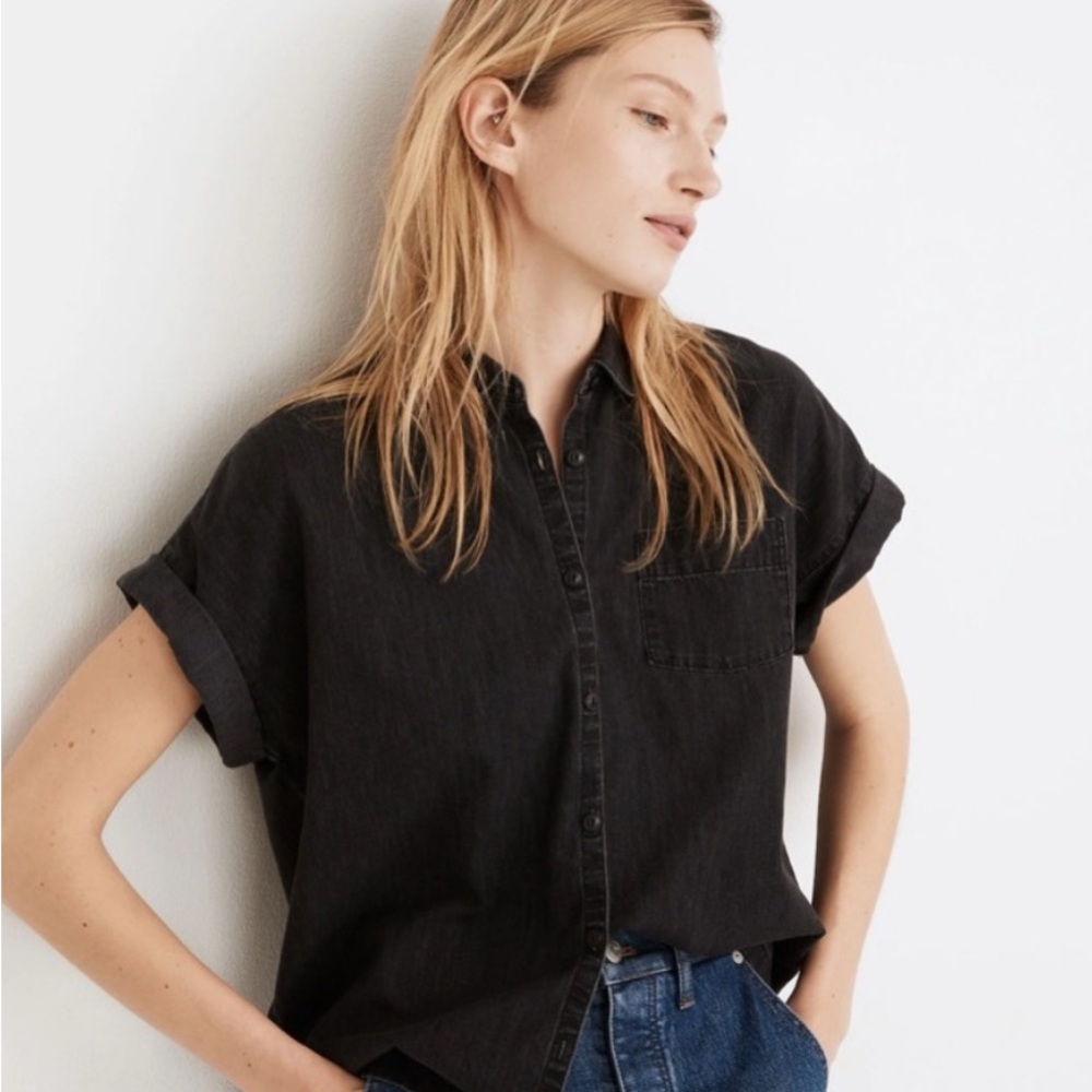Madewell Black Button-Down Shirt